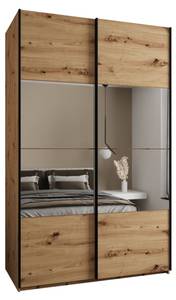 Armoire Lux 4 Noir - Imitation chêne - Largeur : 160 cm