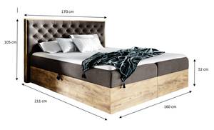 Boxspringbett TERRIE 160x200 FR5 Braun Braun - Holzwerkstoff - 170 x 105 x 211 cm