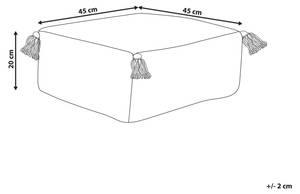 Bodenkissen ASHTI Schwarz - Naturfaser - 45 x 20 x 45 cm