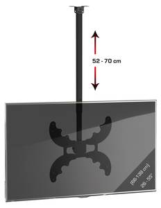 TV Deckenhalterung B-DX Schwarz - Metall - 40 x 62 x 15 cm