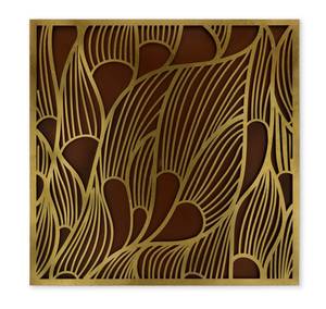 Tableau métallique 3D Nature's Gold Noir - Doré - Métal - 80 x 80 x 3 cm