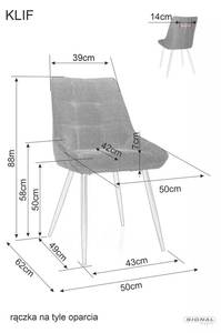 Stuhl Klif Grau - Textil - 50 x 88 x 42 cm