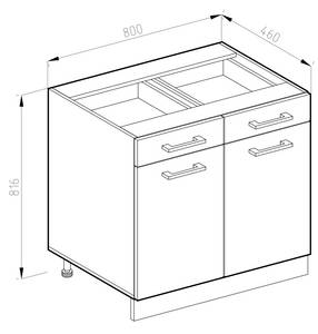 Meuble cuisine R-Line 39726 Anthracite - Blanc