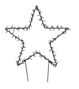 Gartenstecker mit LED Stern Schwarz - Weiß - Metall - 1 x 73 x 60 cm