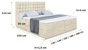 Boxspringbett - VIONE Beige - Breite: 160 cm - H4