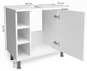 Waschtischunterschrank Fynn Weiß - Holzwerkstoff - 60 x 54 x 32 cm