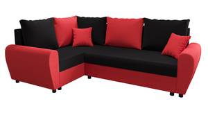 Ecksofa FION-PLUS Schwarz - Rot - Ecke davorstehend links