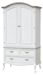 Kleiderschrank RIMINI WHITE WR110 2D3D Weiß - Massivholz - Holzart/Dekor - 110 x 205 x 59 cm