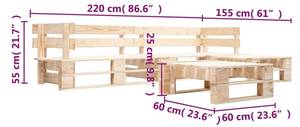 Gartensitzgruppe K5356(4-tlg) Braun - Massivholz - 55 x 155 x 220 cm