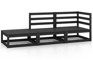 Garten-Lounge-Set (3-teilig) 3009909-1 Schwarz - Massivholz - Holzart/Dekor - 70 x 30 x 70 cm