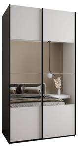 Armoire Lux 4 Noir - Blanc - Largeur : 140 cm