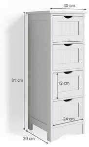 Badschrank Bianco 31127 Weiß - 30 x 81 x 30 cm