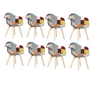 Chaise de salle à manger Tub lot de 8 Matière plastique - Bois massif - 63 x 83 x 50 cm