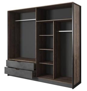 Kleiderschrank LAONILE Grau - Holzwerkstoff - 56 x 204 x 220 cm