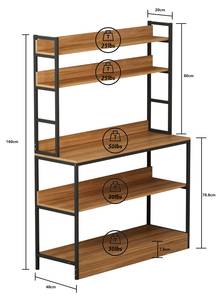 Küchenregal LWJ53-02 Gelb - Holzwerkstoff - 100 x 160 x 40 cm