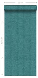 papier peint lin 7148 Turquoise - Fibres naturelles - Textile - 53 x 1005 x 1005 cm