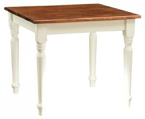 Table de Cuisine Country Imitation noyer - Blanc