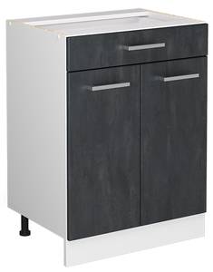 Küchenschrank mit Schublade R-Line 47621 Schwarz - Weiß