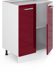 Meuble bas de cuisine R-Line 30473 Bordeaux brillant - Blanc