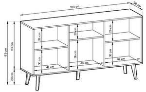 Sideboard WILLOW SB154 3D Beige - Holzwerkstoff - Kunststoff - 154 x 83 x 39 cm
