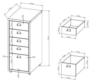 Rollcontainer Kökar Weiß - Höhe: 69 cm