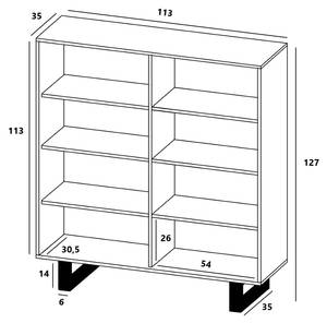 Highboard APOLLO Schwarz - Eiche Wotan Dekor