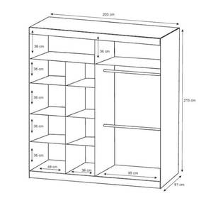 Armoire ROVINJA Blanc - Bois manufacturé - 61 x 215 x 203 cm