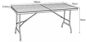 Klapptisch Lillestrøm 180 x 72 x 75 cm