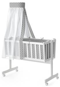 Berceau pour bébé Noah blanc/gris Gris - Blanc - Bois manufacturé - 100 x 77 x 54 cm