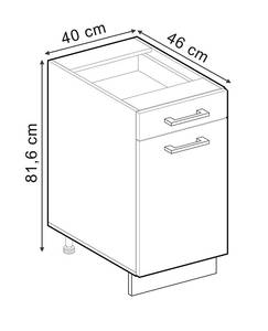 Unterschrank R-Line 40cm Hochglanz Bordeaux