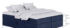 Boxspringbett ohne Kopfteil Simple Blau - Marineblau - Breite: 140 cm - H2