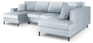 U-Form-Schlafsofa + Box MOGHAN Hellblau