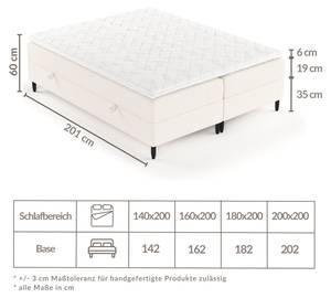 Boxspringbett Malte Grau - Breite: 160 cm - H2