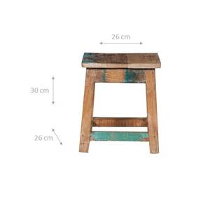 Hocker aus Recyceltem Teakholz Massivholz - Holzart/Dekor - 26 x 30 x 26 cm