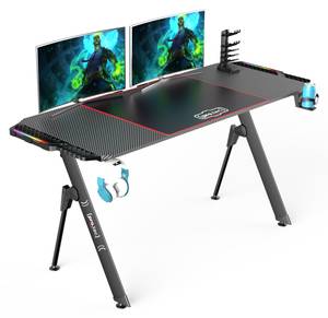 Gaming Tisch Stockton Schwarz - Holzwerkstoff - 156 x 75 x 60 cm