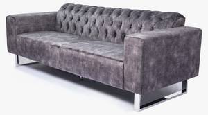 Sofa NILO 3-Sitzer Velvet Vintage Gris