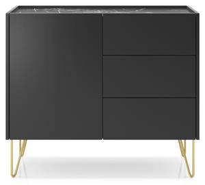 Sideboard HARMONY SB97 1D3D Schwarz - Holzwerkstoff - Kunststoff - 97 x 83 x 37 cm