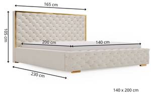 Polsterbett WAVE Braun - Breite: 165 cm