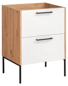 Armoire sous lavabos MADERA CUW60 2D Chêne - Blanc