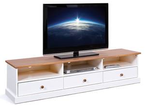 TV Tisch Wright Weiß - Massivholz - 180 x 41 x 46 cm