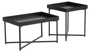 Set de 2 tables basses Heinola Noir - Métal - 40 x 44 x 40 cm