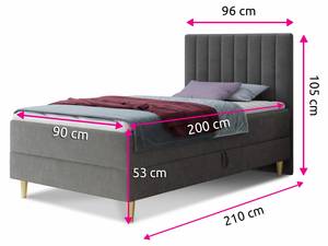 Boxspringbett Gold Mini Pink - Breite: 96 cm