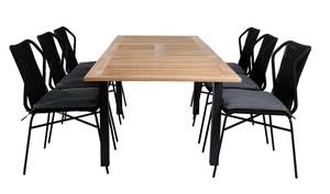 Ensemble de salon de jardin Panama Noir - Bois massif - 90 x 74 x 152 cm