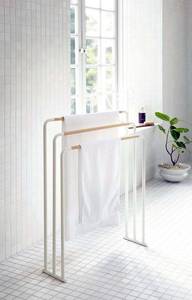 Porte serviettes en métal 3 barres Blanc - Métal - 19 x 83 x 70 cm