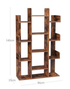 Bücherregal Standregal Braun - Holzwerkstoff - 25 x 140 x 86 cm