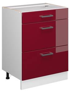 Küchenunterschrank R-Line 37720 Hochglanz Bordeaux - Weiß