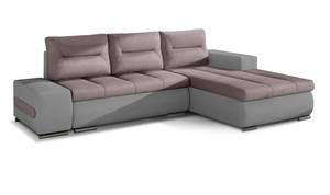 Ecksofa OVIATO Grau - Hellrosa - Ecke davorstehend rechts