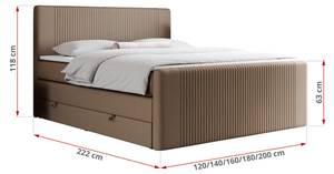 Boxspringbett KING DOREN Breite: 200 cm - H4 - Kunstleder