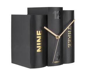 Horloge de table Book Noir - Papier - 20 x 20 x 15 cm