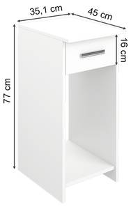 Computerschrank Weiß - Holzwerkstoff - 35 x 77 x 45 cm